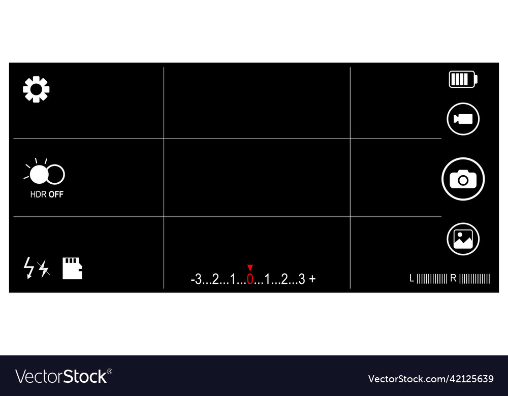 Viewfinder and button a cellphone camera indicator vector image Viewfinder and button a cellphone camera indicator