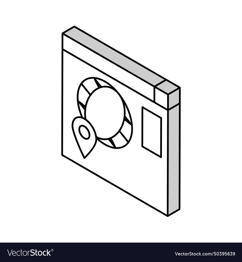 Web site map location isometric icon