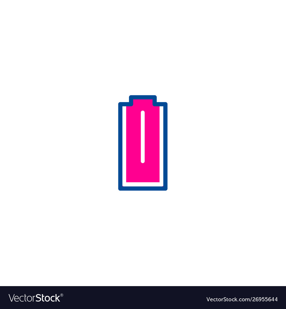 Battery color thin line icon for web Vector Image Battery color thin line icon for web