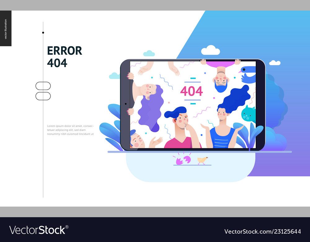 Business series - error 404 web template vector image Business series - error 404 web template