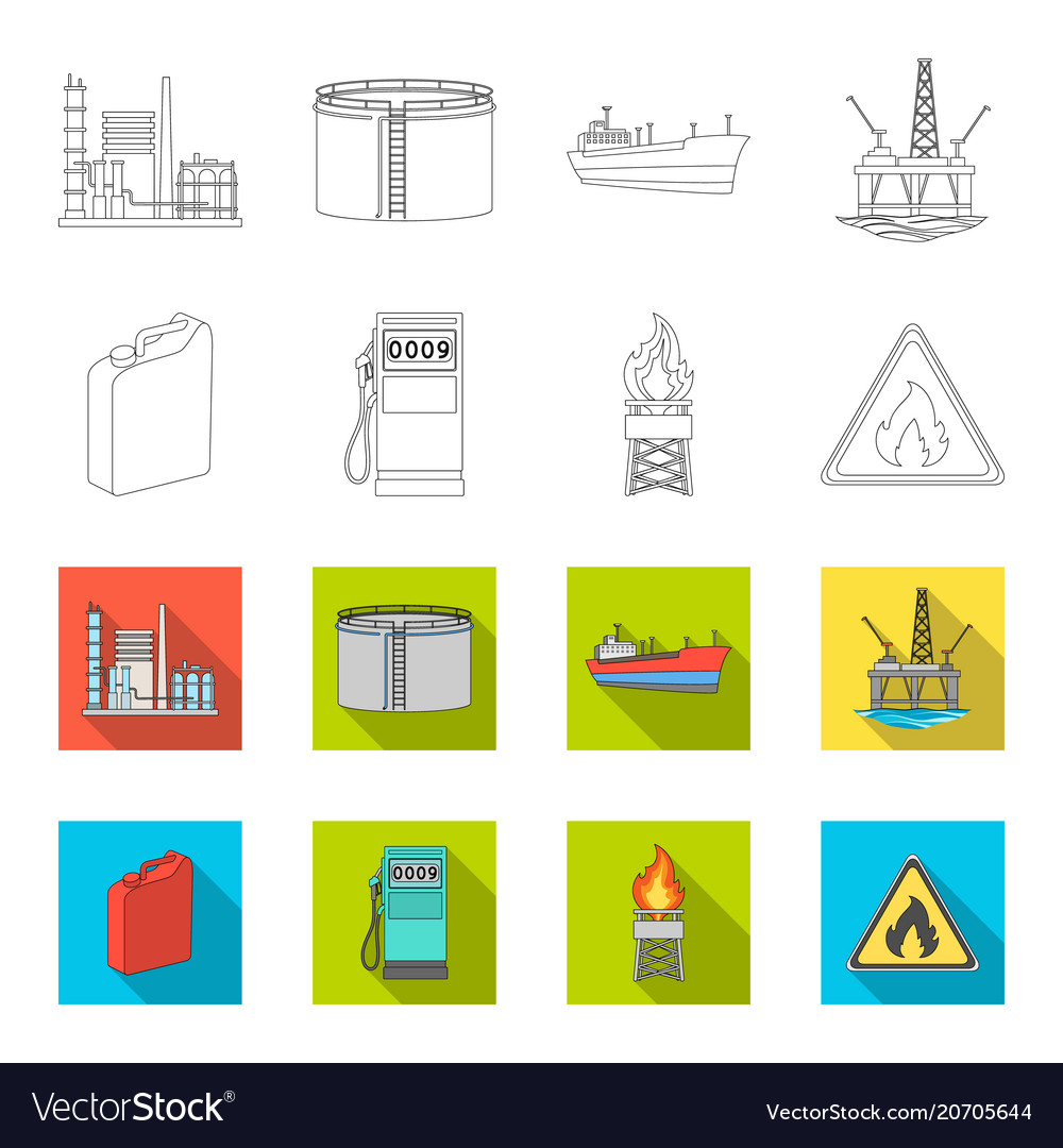 Canister for gasoline gas station tower warning Vector Image