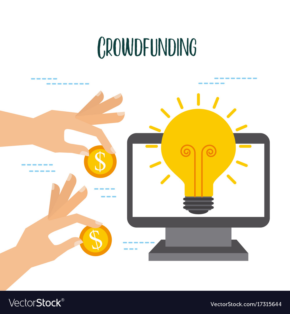 Crowdfunding online deposit money support Vector Image