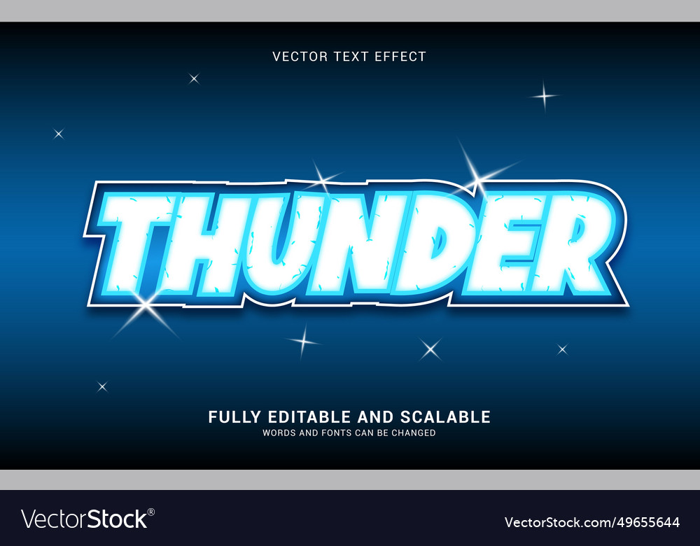 Editable text effect thunder style