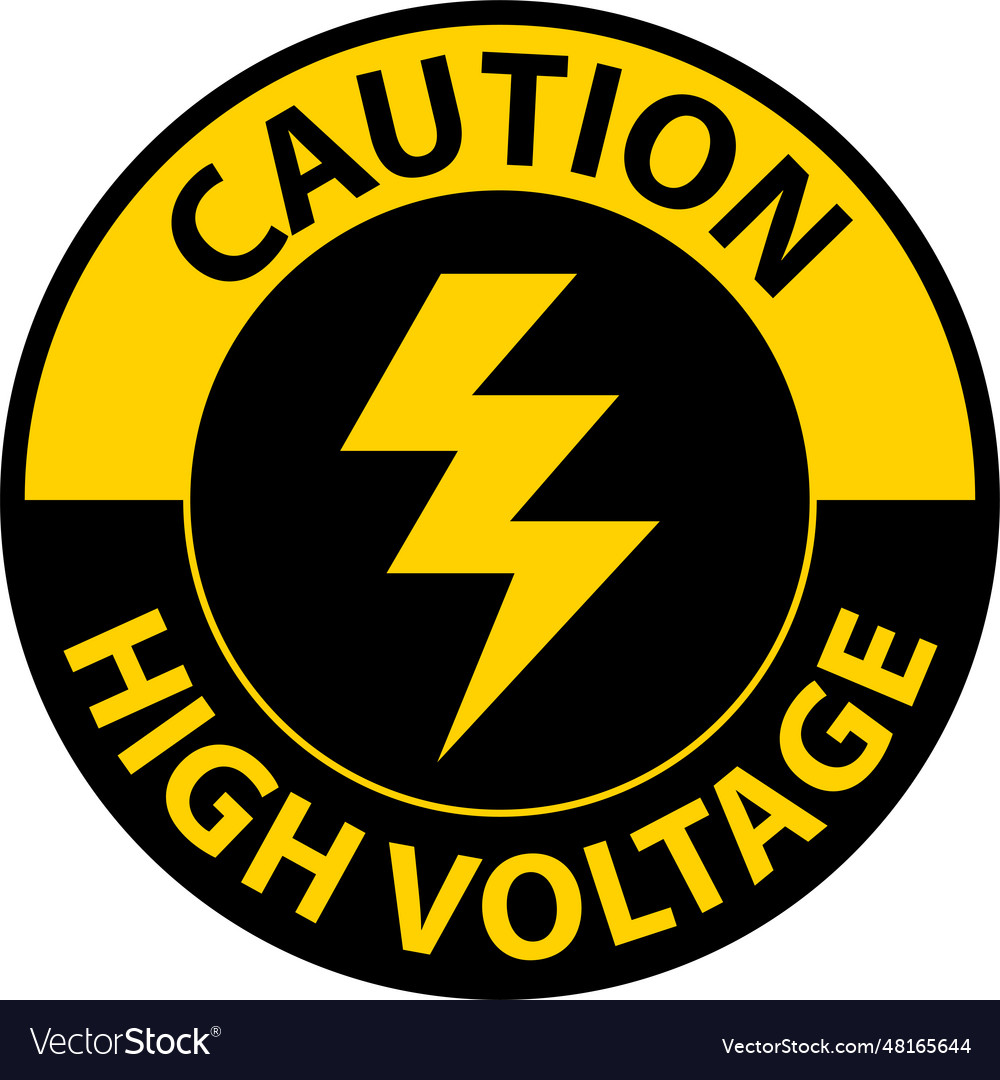 Floor sign caution high voltage