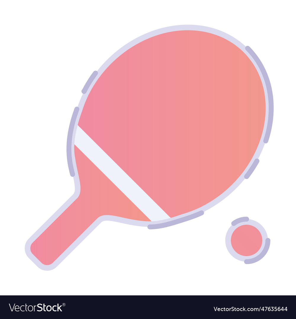 Isolated colored ping pong racket and ball icon