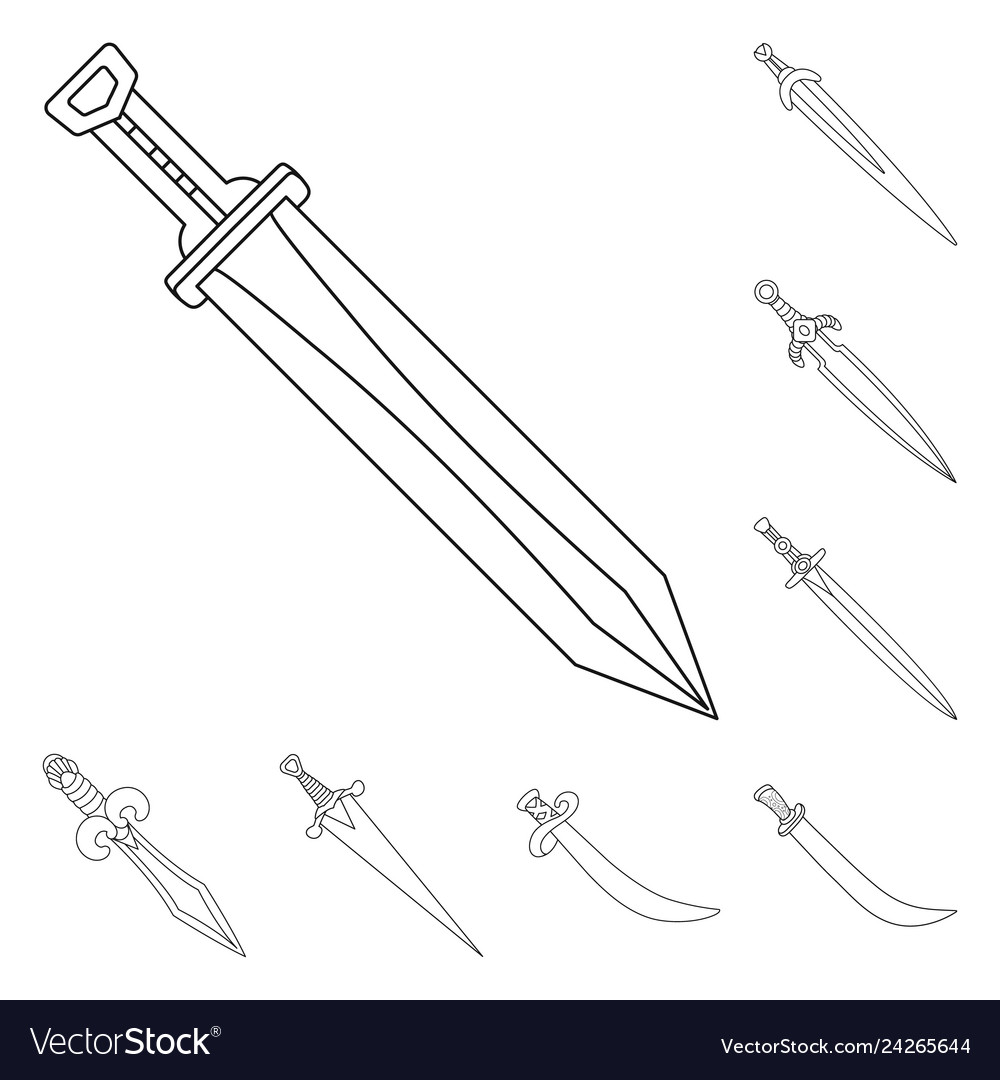 Isolated object of game and armor sign collection vector image Isolated object of game and armor sign collection