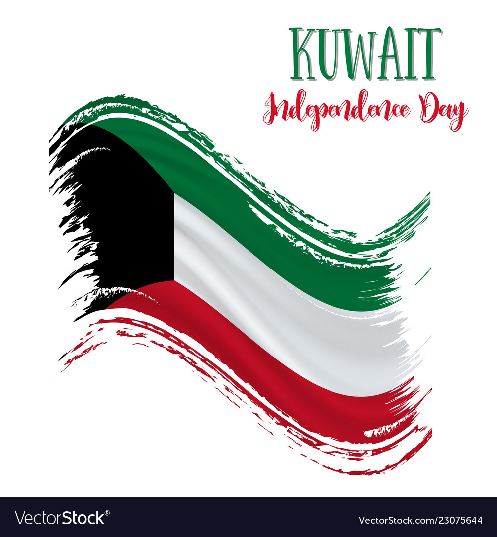 Kuwait independence day background Royalty Free Vector Image