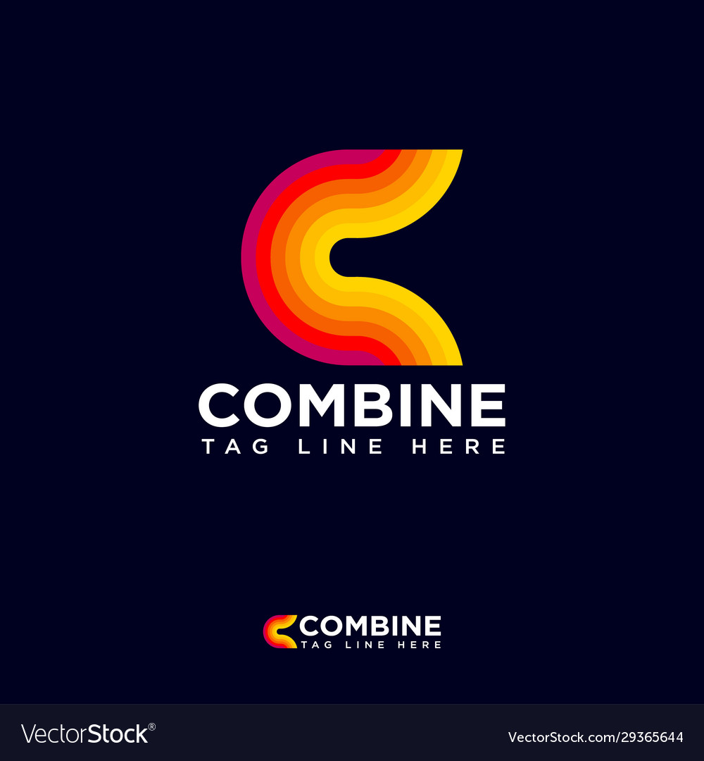 Logo c combine letter consist some blend strips