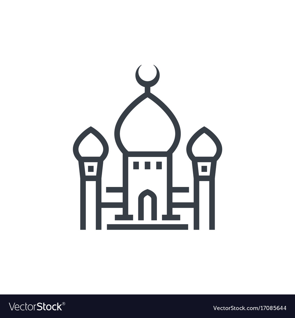 Mosque icon linear style Royalty Free Vector Image