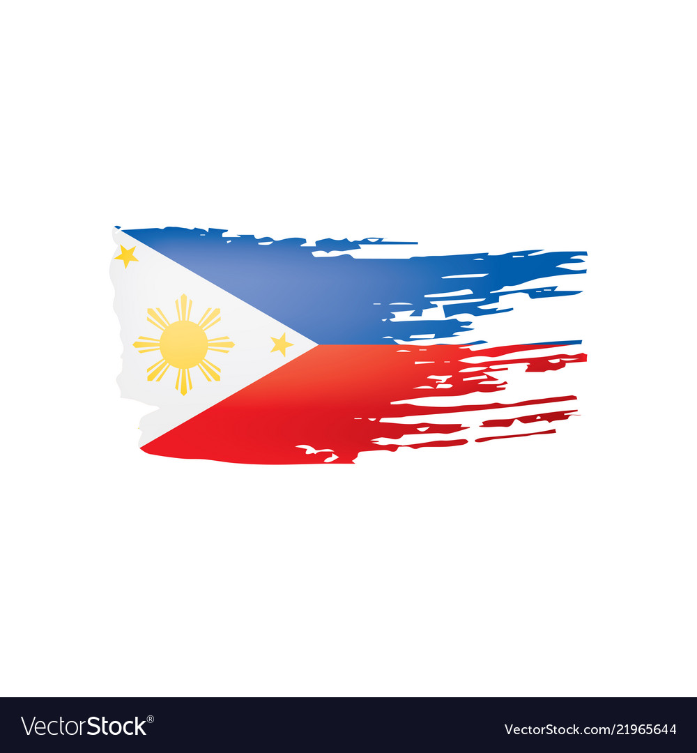 Philippines flag on a white Royalty Free Vector Image