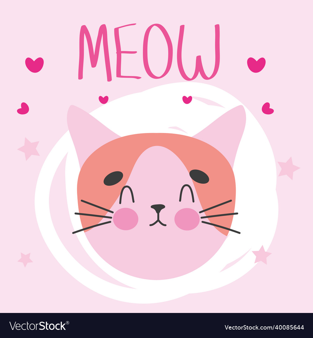 Pink cat cartel Royalty Free Vector Image - VectorStock