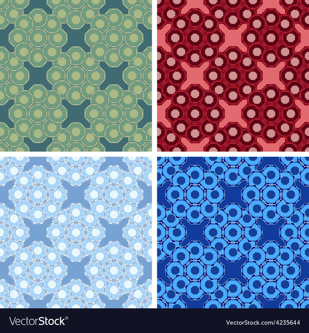 Seamless octagon pattern set
