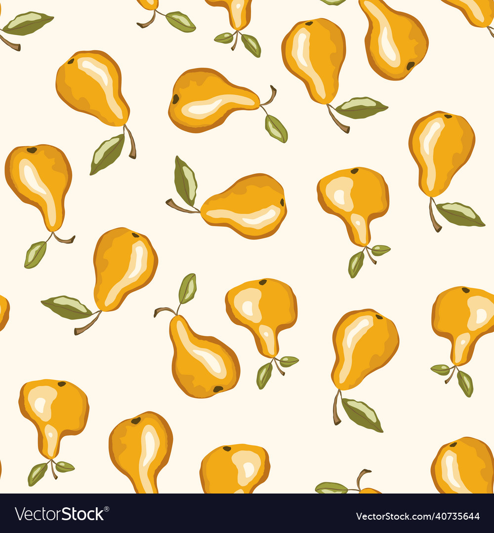 Seamless pattern with pear on white background vector image Seamless pattern with pear on white background