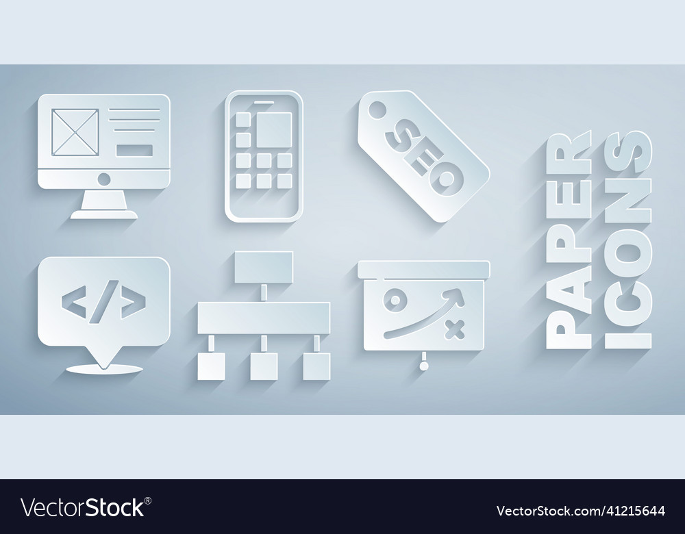 Set site map seo optimization front end vector image Set site map seo optimization front end
