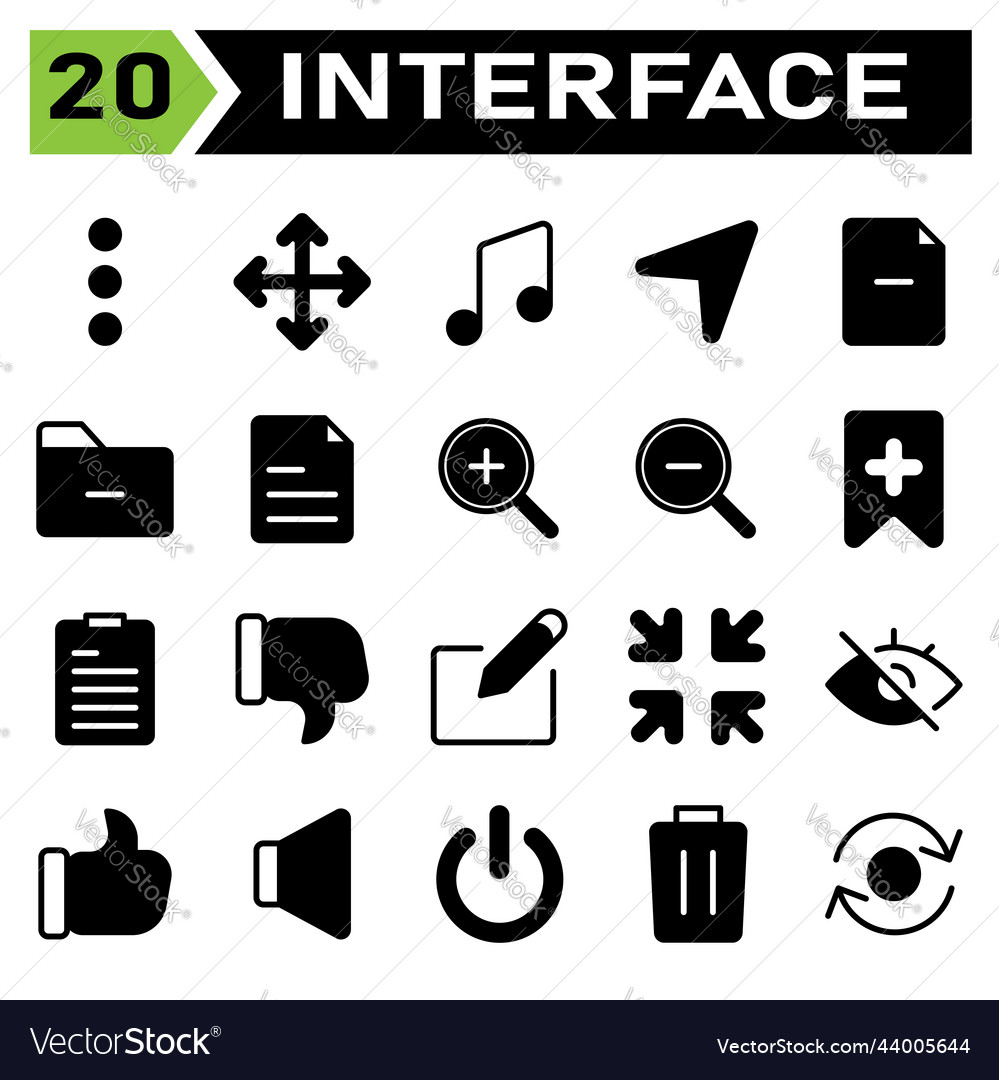 User interface icon set include more menu