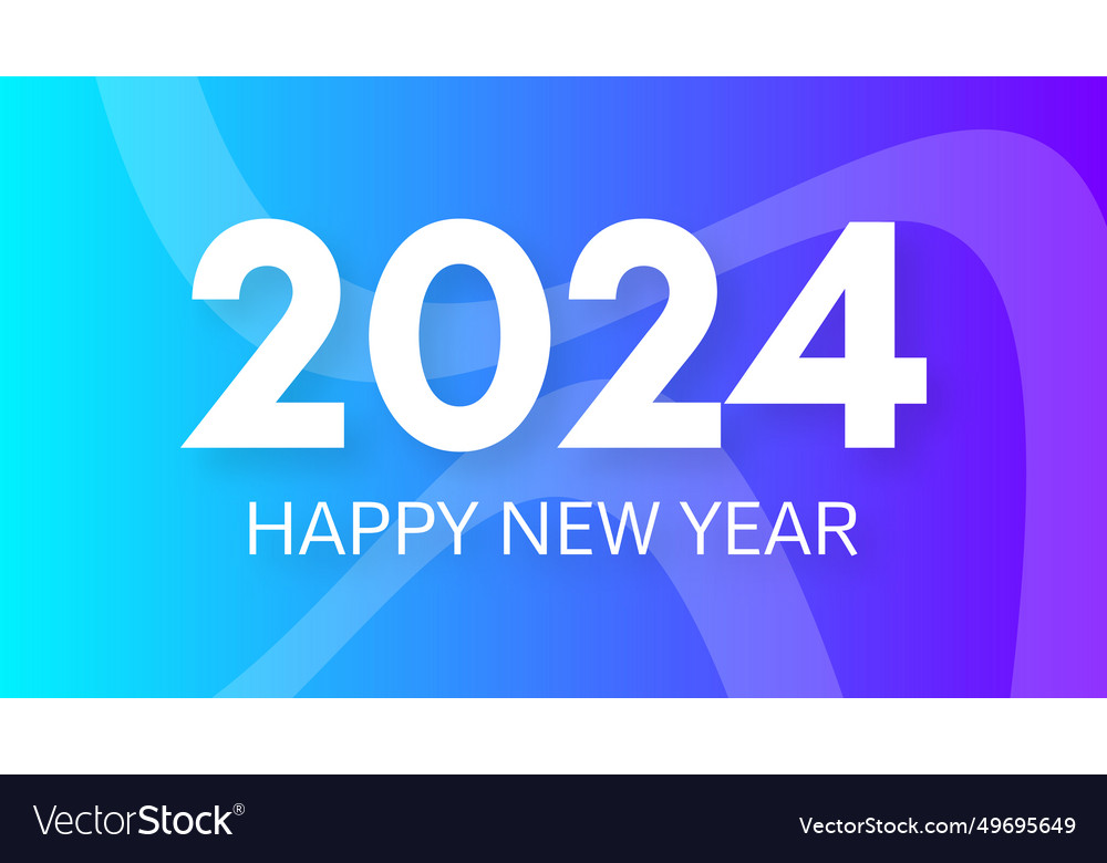 2024 happy new year on colorful background Vector Image