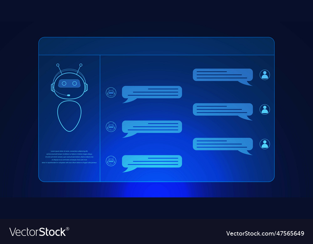 Ai chat bot with robot digital chatbot vector image Ai chat bot with robot digital chatbot