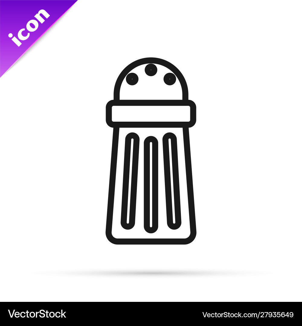 Black line salt icon isolated on white background Vector Image