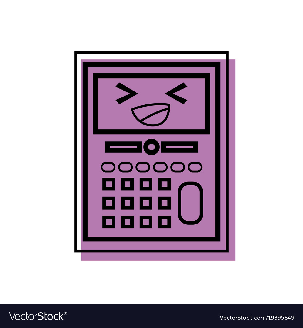 Color happy and cute calculator object kawaii