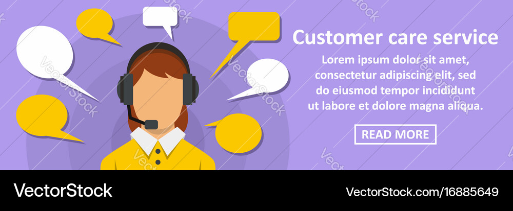 Customer Care Service Banner Horizontal Concept Vector Image