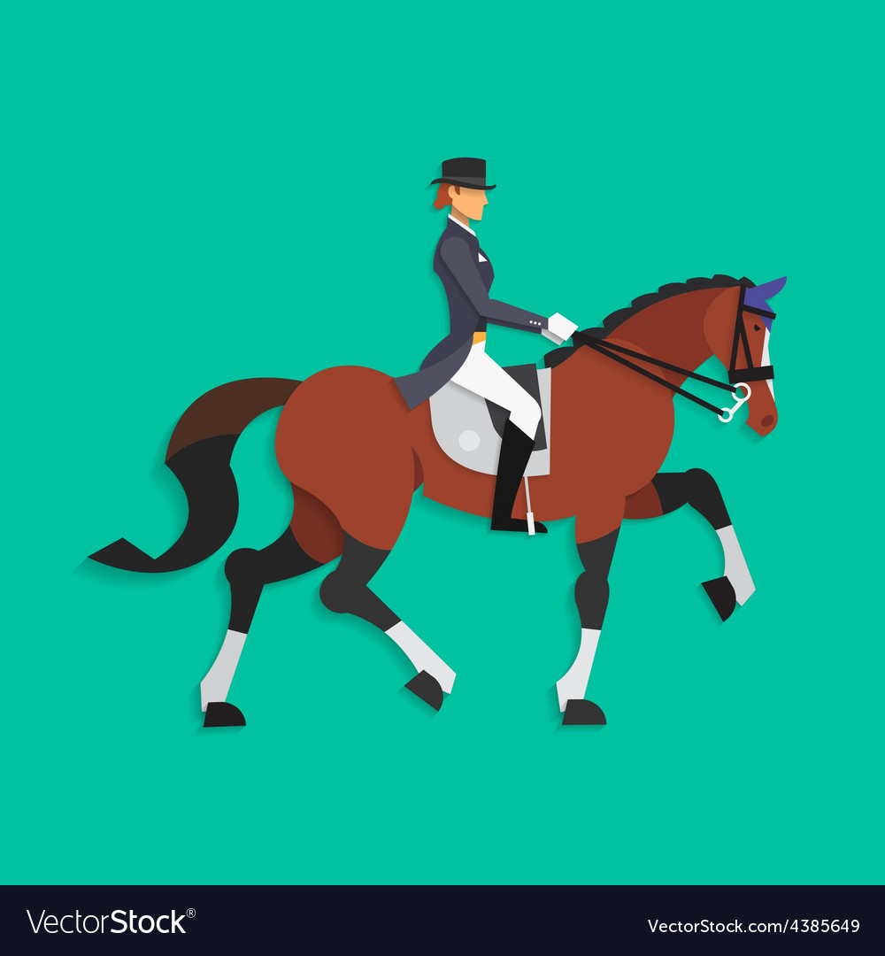 Dressage horse and rider equestrian sport Vector Image