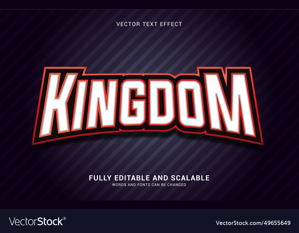 Editable text effect kingdom style