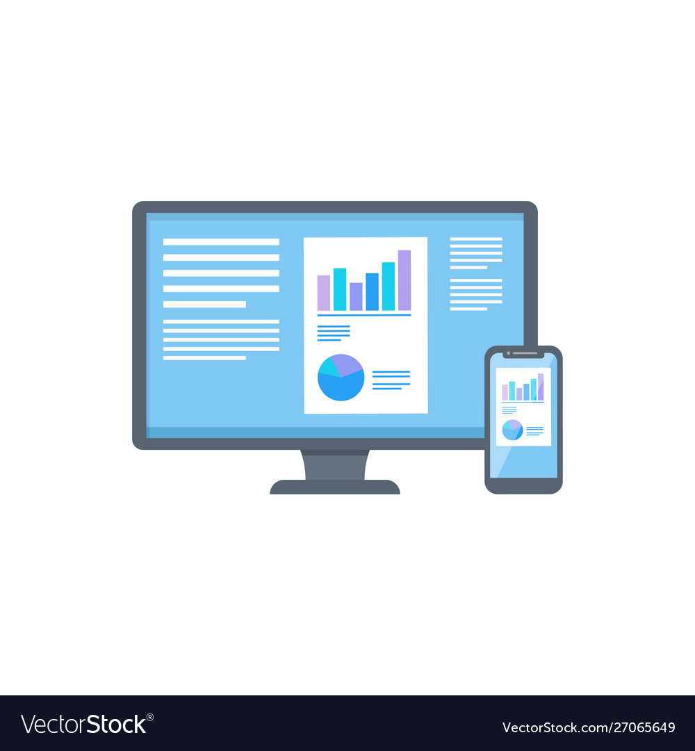 Flat design responsive web devices