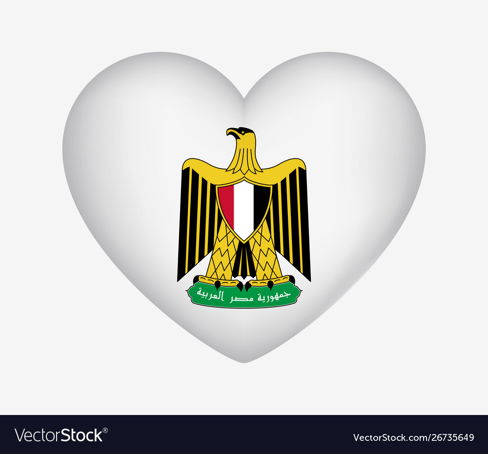 Heart shaped national symbol egypt coat vector image Heart shaped national symbol egypt coat