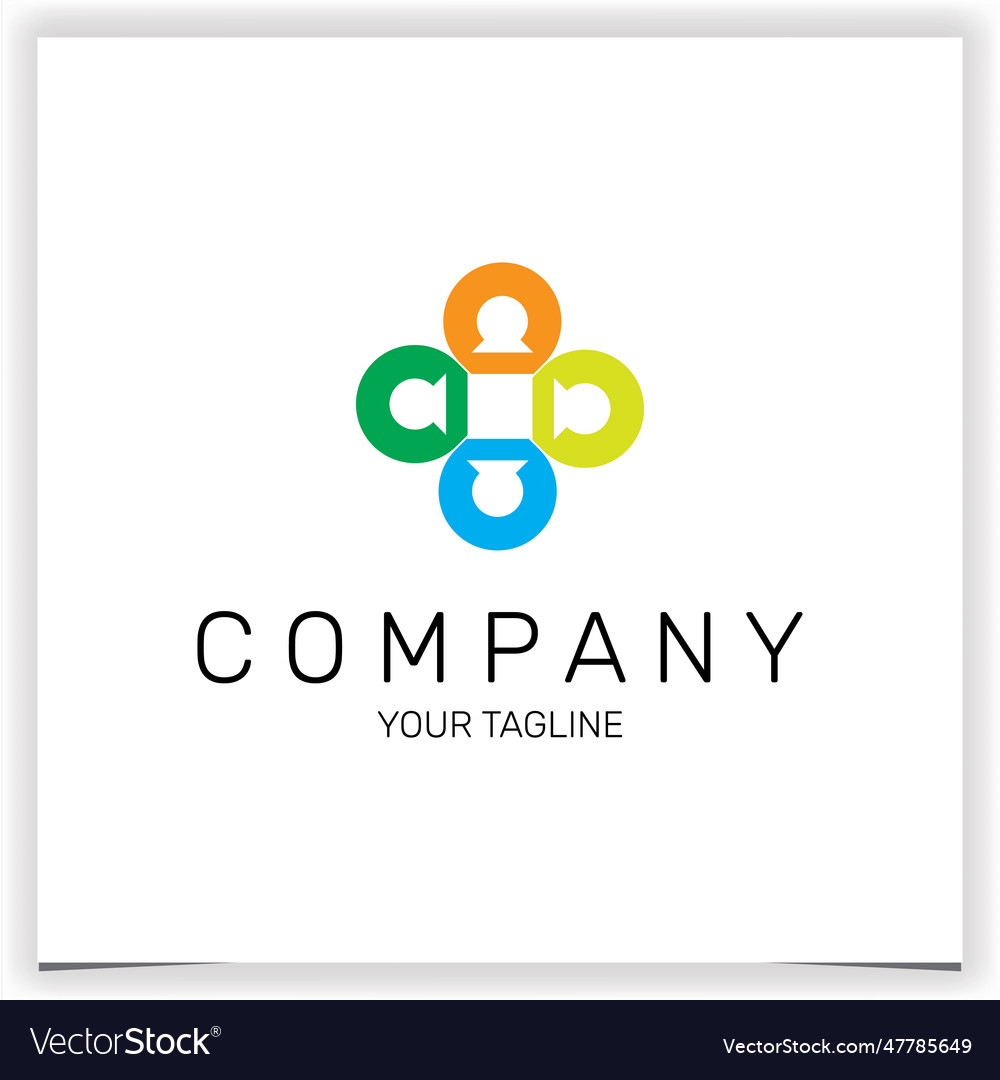 Human community logo premium elegant template eps Vector Image