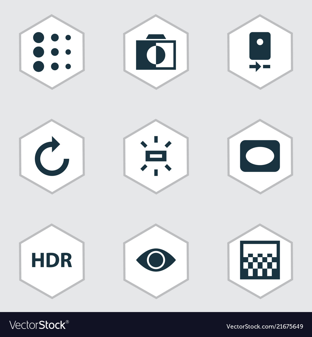 Image icons set with monochrome vignette remove vector image Image icons set with monochrome vignette remove