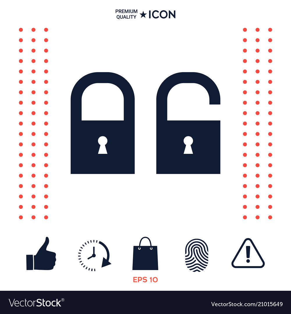 Lock unlock - set icon Royalty Free Vector Image