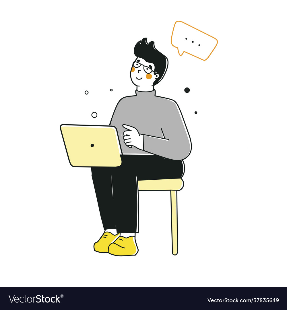 Programmer glasses for laptop flat cartoon Vector Image