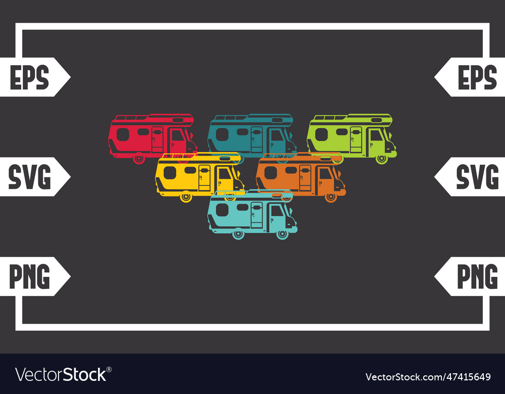 Retro colors camping van