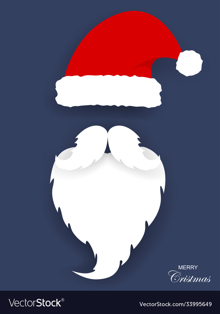 Santa Claus Hat And Beards Royalty Free Vector Image