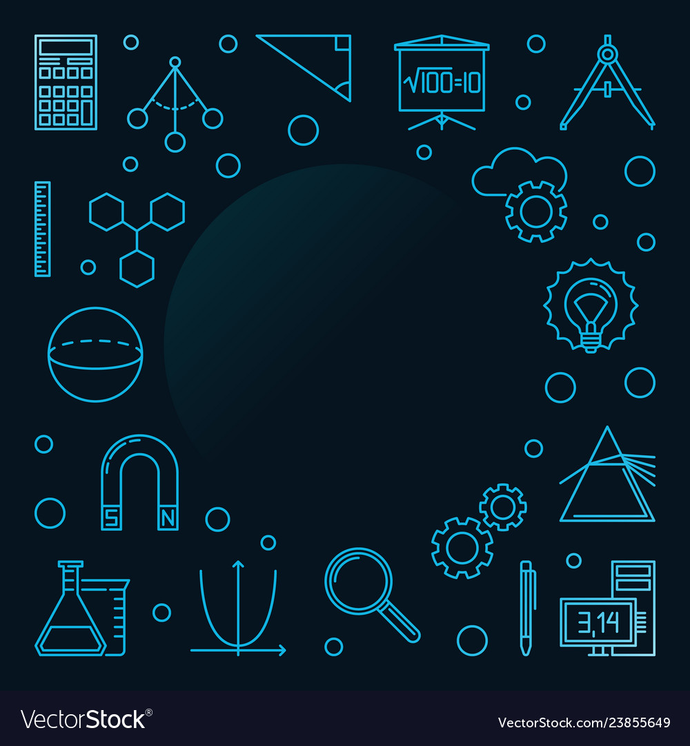 Science Technology Engineering And Math Blue Vector Image