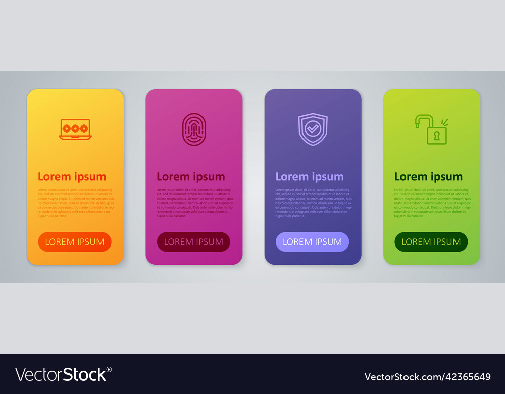 Set line shield with check mark open padlock vector image Set line shield with check mark open padlock