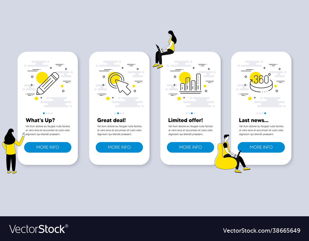 Set science icons such as pencil graph chart vector image Set science icons such as pencil graph chart