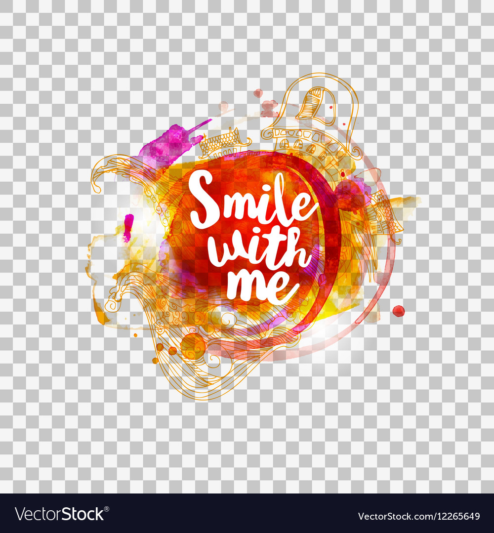 Smile with me typography on transparent