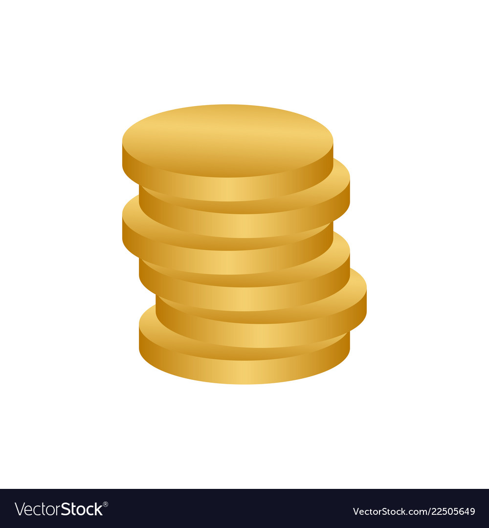 Stack Coins Logo Icon Design Template Royalty Free Vector