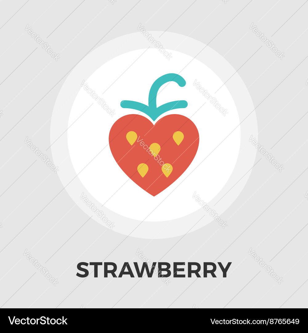 Strawberry flat icon Royalty Free Vector Image
