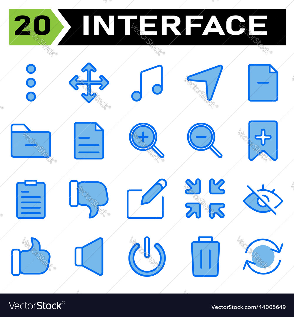 User interface icon set include more menu vector image User interface icon set include more menu