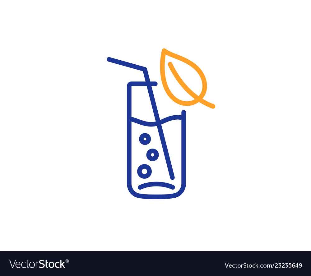 Water glass line icon soda aqua sign Royalty Free Vector