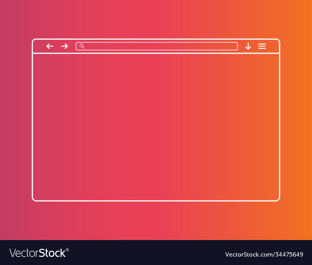 Web browser window template website interface vector image Web browser window template website interface