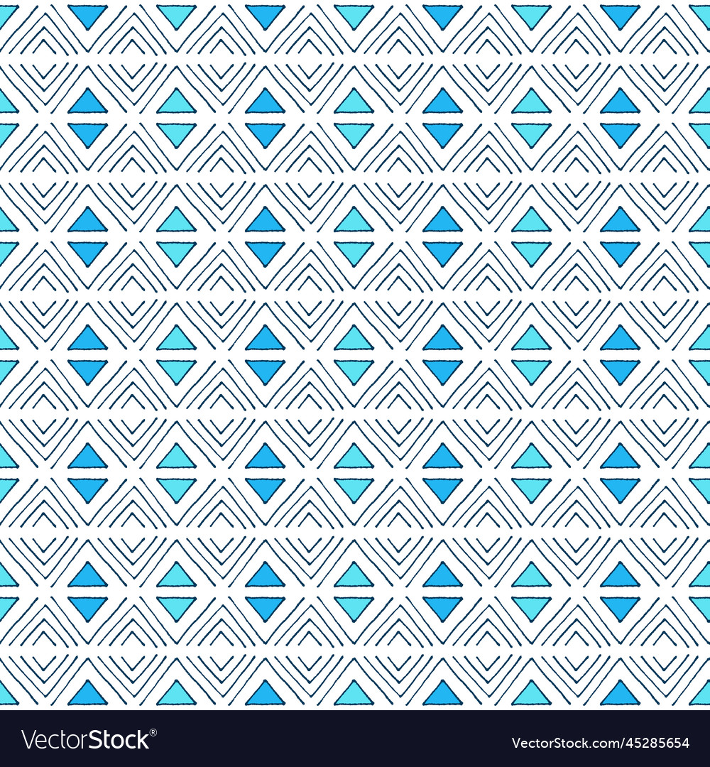Blue Triangle Sketch Pattern