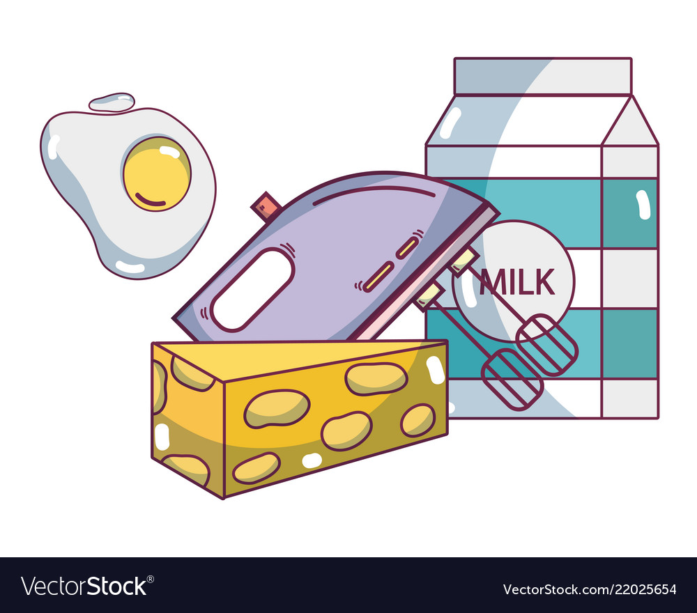 Breakfast food cartoons Royalty Free Vector Image