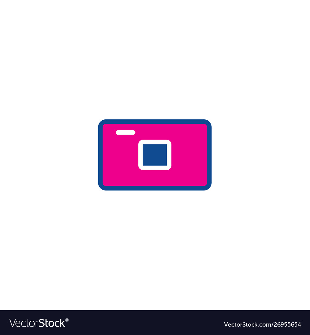 Camera color thin line icon for web vector image Camera color thin line icon for web