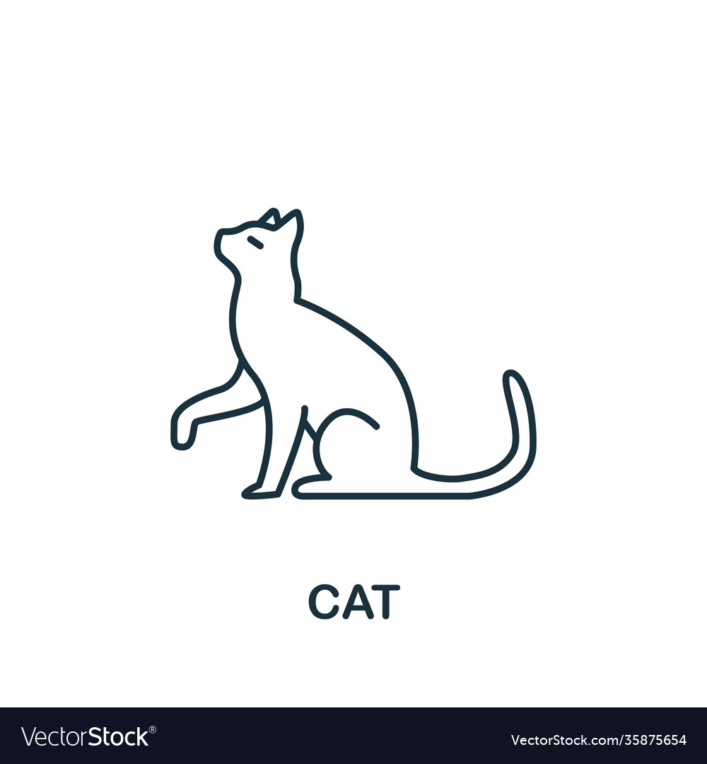 Cat icon from home animals collection. Simple line element Cat