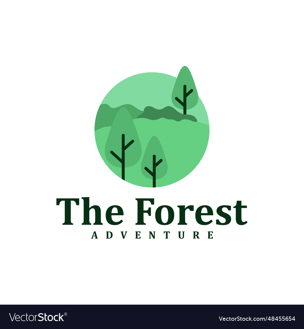 Forest logo design template creative pine