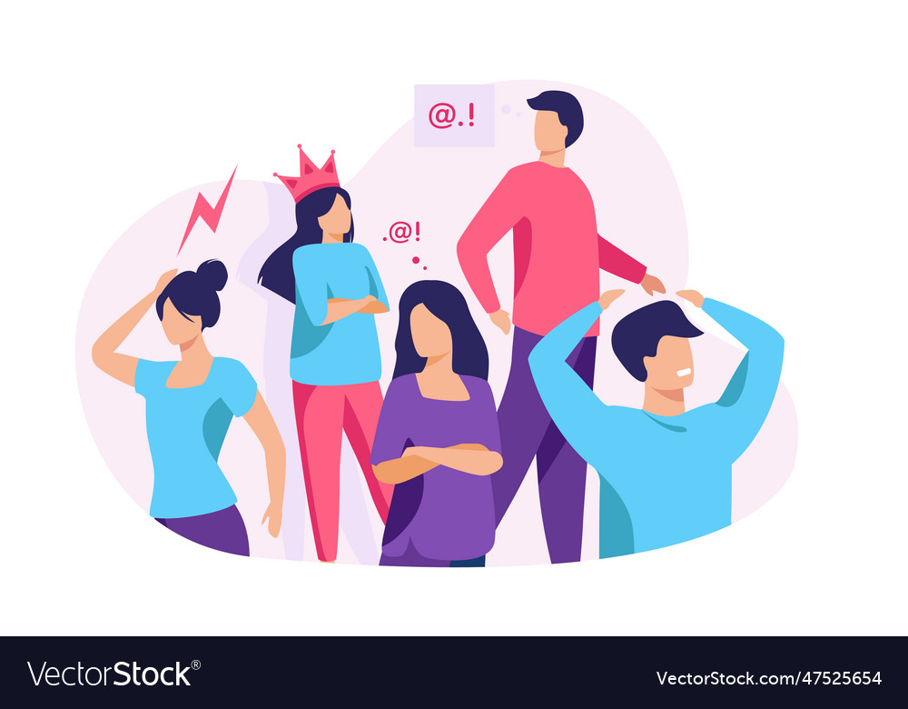 Group of people with problem behavior vector image Group of people with problem behavior
