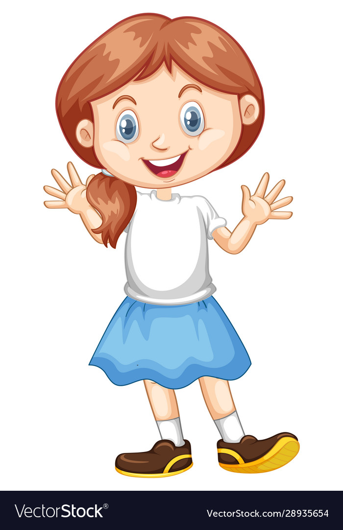 Girl wearing 2025 skirt vector